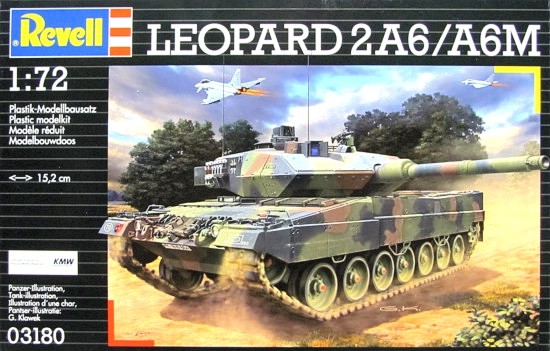 Slepovací model Revell 1:72 Tank Leopard 2A6/A6M