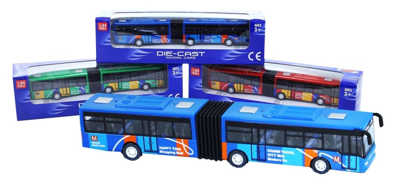 Autobus kovový, kloubový 3 druhy