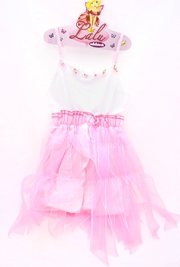 Kostým - Šaty růžové s růžičkami víla Lalu