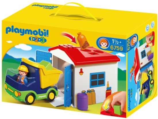 Stavebnice Playmobil baby - Náklaďáček s garáží - vkládačka
