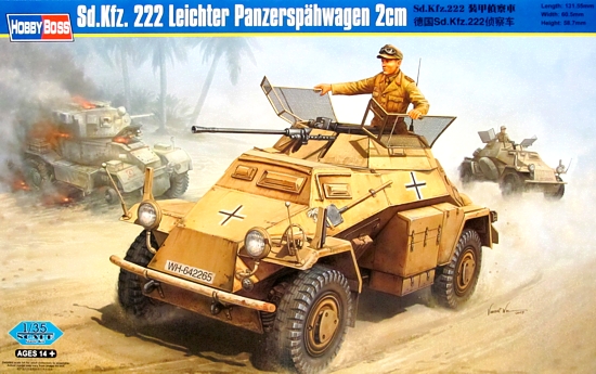 Slepovací model Hobby Boss 1:35 German SD.Kfz 222 lehký obrněný transportér (82442) *
