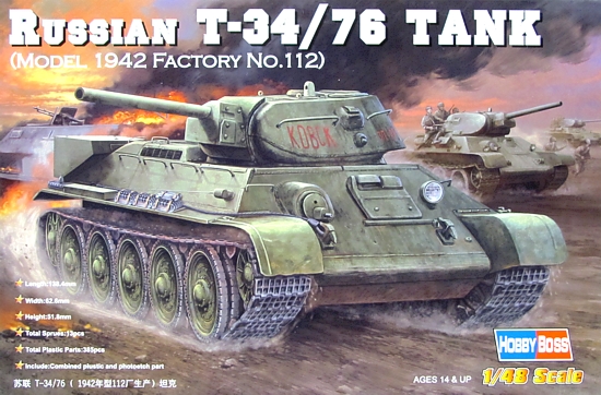 Slepovací model Hobby Boss 1:48 Russian tank T34/76 1942  *