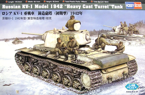 Slepovací model Hobby Boss  1:48 Ruský tank KV-1 1942 Heavy *