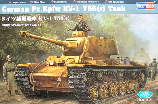 Slepovací model Hobby Boss  1:48 Německý tank KV-1 756 *