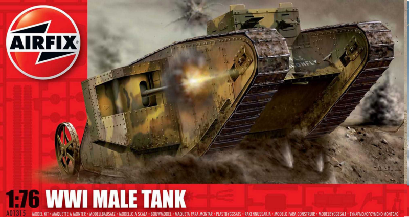 Slepovací model Airfix 1:76 WWI 'Male' Tank *