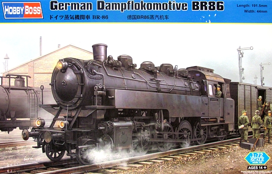 Slepovací model Hobby Boss 1:72 Německá parní lokomotiva Dampflokomotive BR86  (82914) *