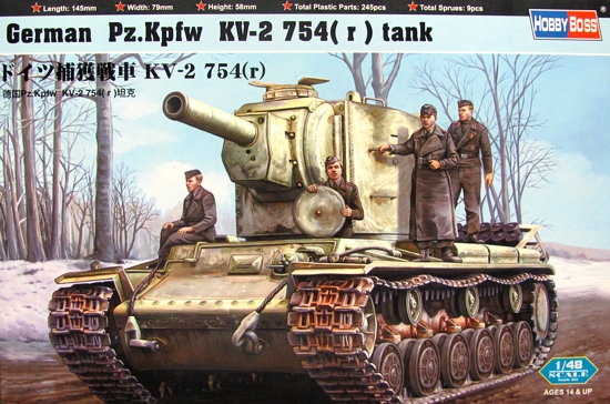 Slepovací model Hobby Boss 1:48 Německý tank Pz.Kpfw KV-2 754  *