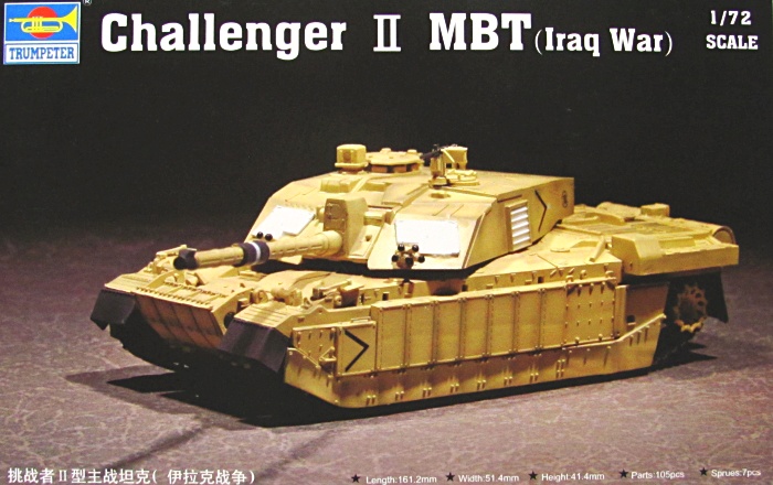 Slepovací model Trumpeter  1:72 Britský tank Challenger II MTB verze Irák *