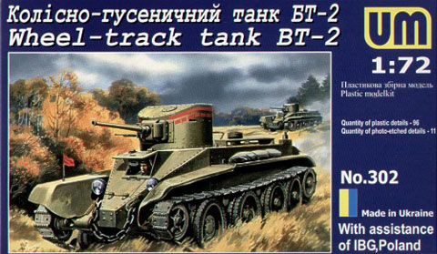 Slepovací model UM 1:72 BT-2 RUSSIAN TANK *
