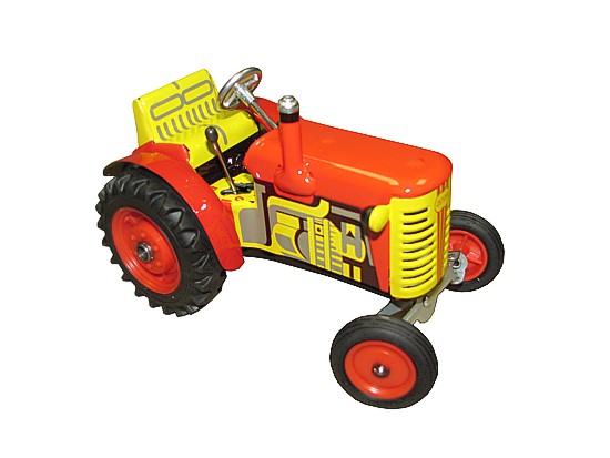 Plechový traktor na klíček Zetor bez vleku *