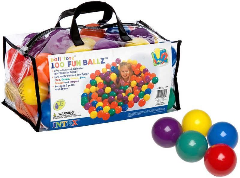 Plastové míčky INTEX  pro hrací kouty průměr 6,5 cm - 100ks v průhledné tašce *