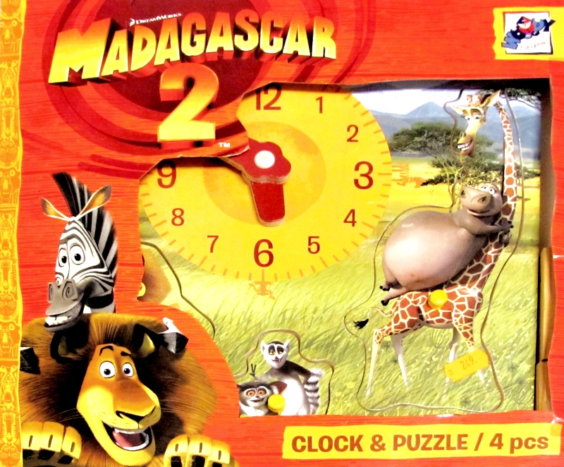 Dřevěné hodiny a vkládačka - Madagaskar