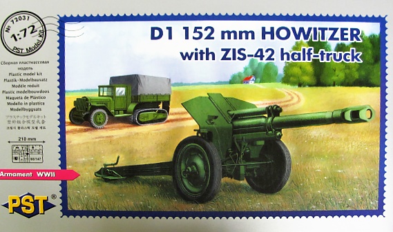 Slepovací model PST 1:72 D1 152mm HOWITZER with ZIS-42 half-truck *